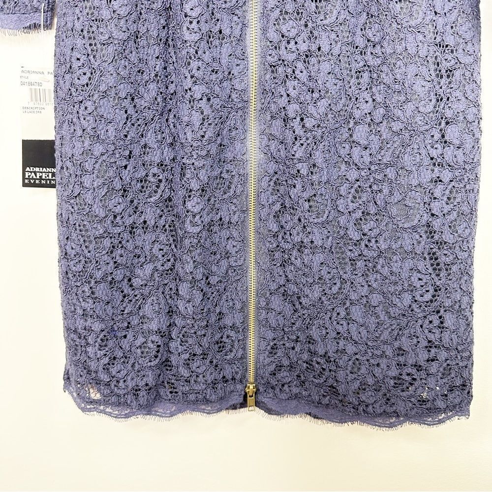Adrianna Papell NWT Laced Scallop Hem Short‎ Dress Navy Size 2 Blogger Fave - Picture 11 of 16